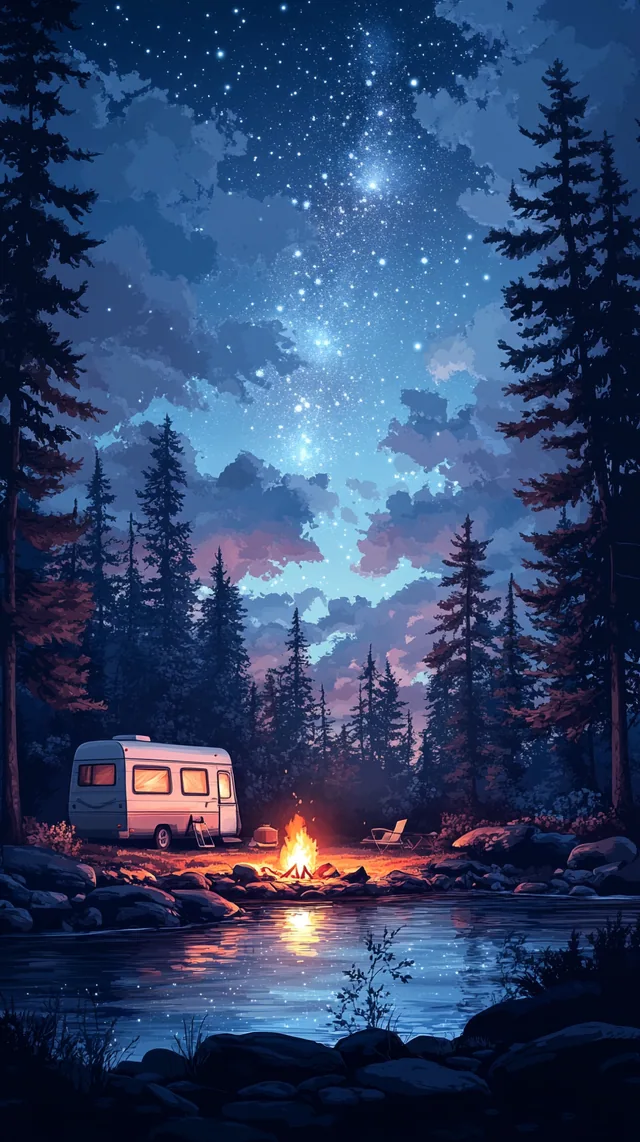 Campsite 3d Nature mobile wallpaper