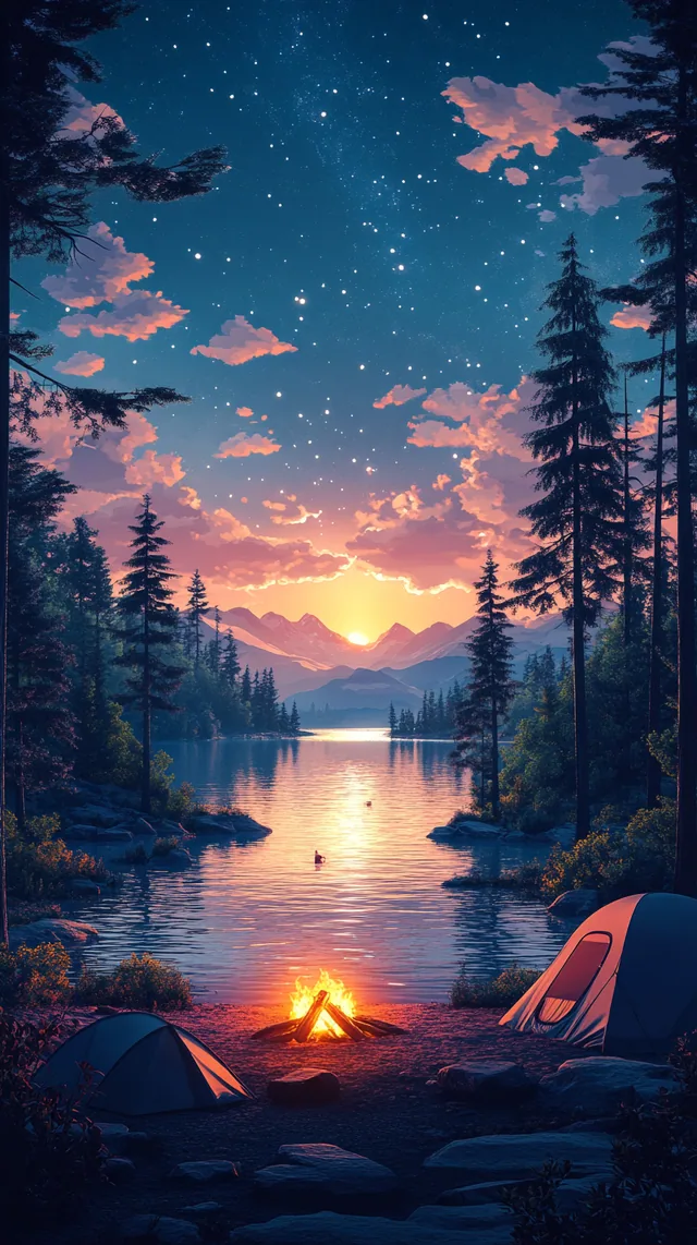 Cozy Campsite Nature mobile wallpaper