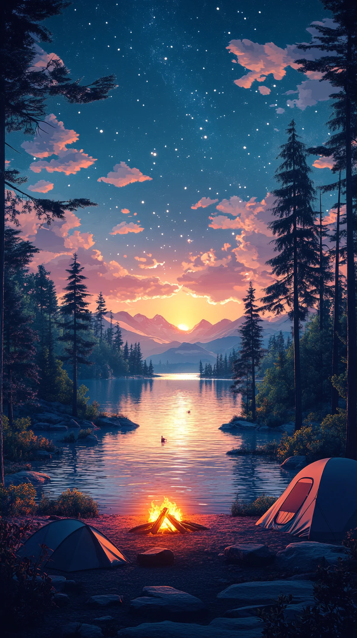 Cozy Campsite Nature mobile wallpaper
