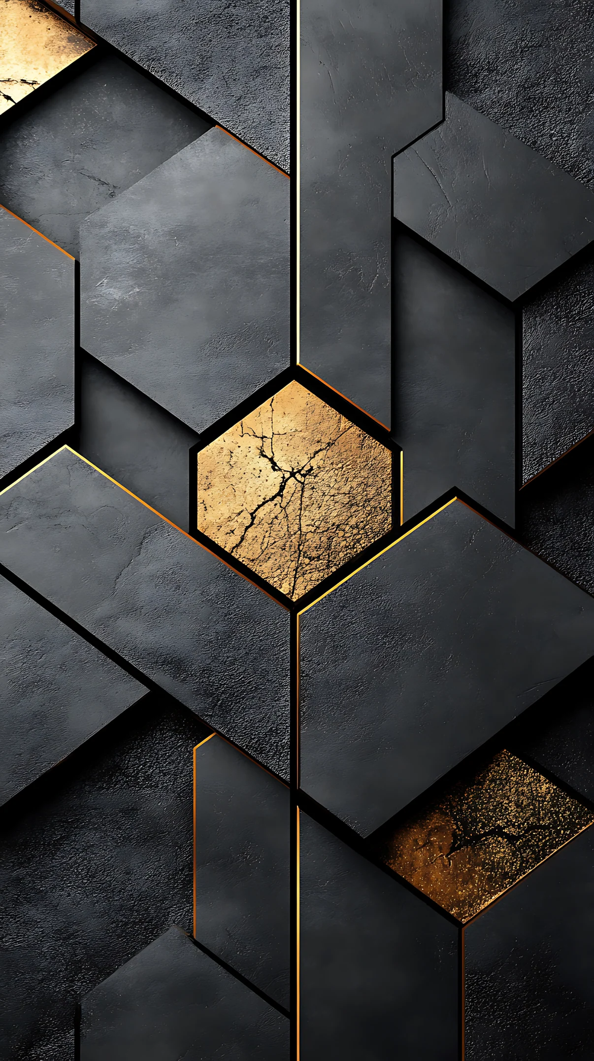 Dark Gold Hex Abstract mobile wallpaper