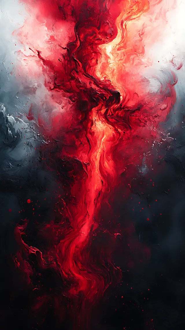 Fire Red Art Abstract mobile wallpaper