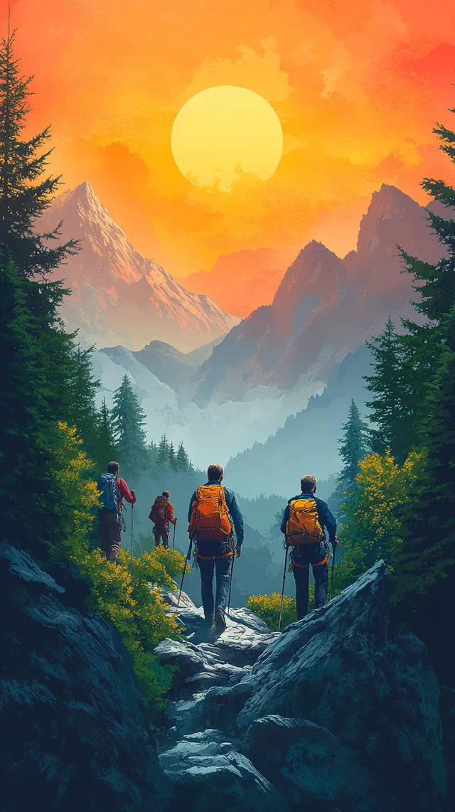 Hiking Group 2 Nature mobile wallpaper