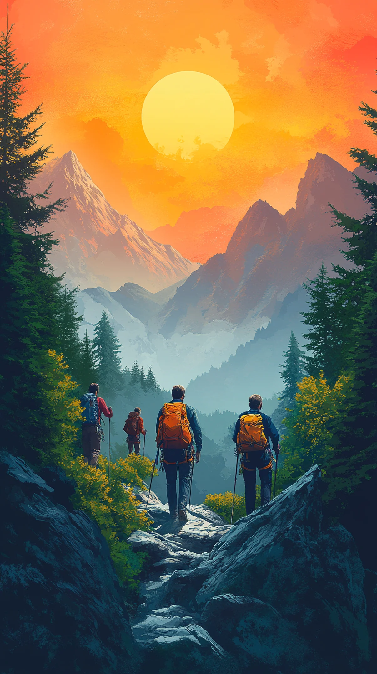 Hiking Group 2 Nature mobile wallpaper