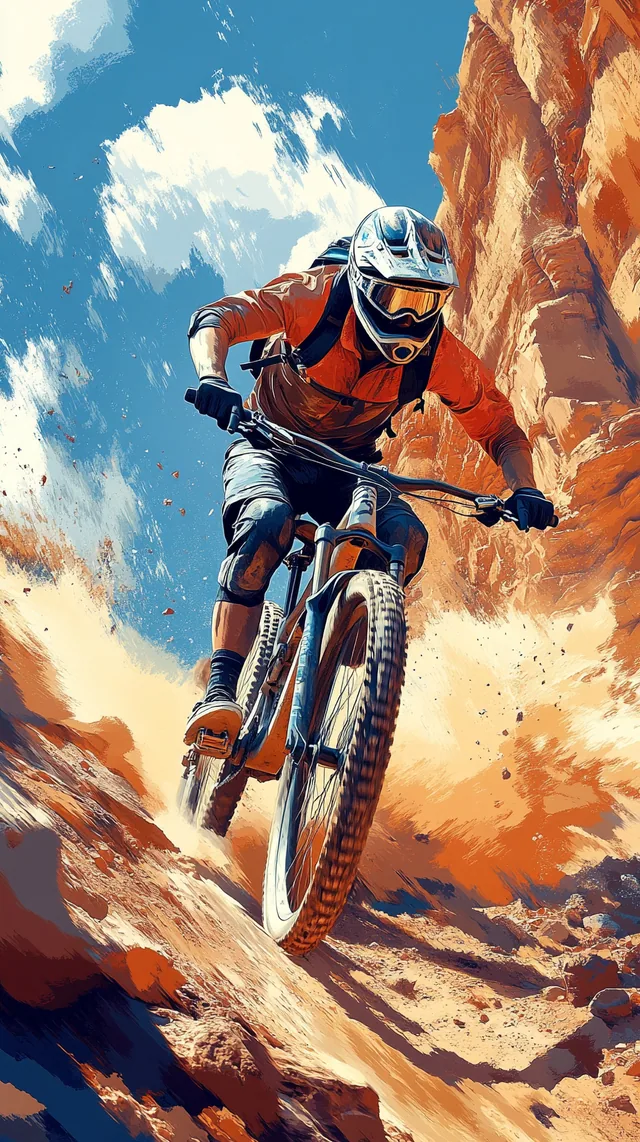 Mountain Biker Nature mobile wallpaper