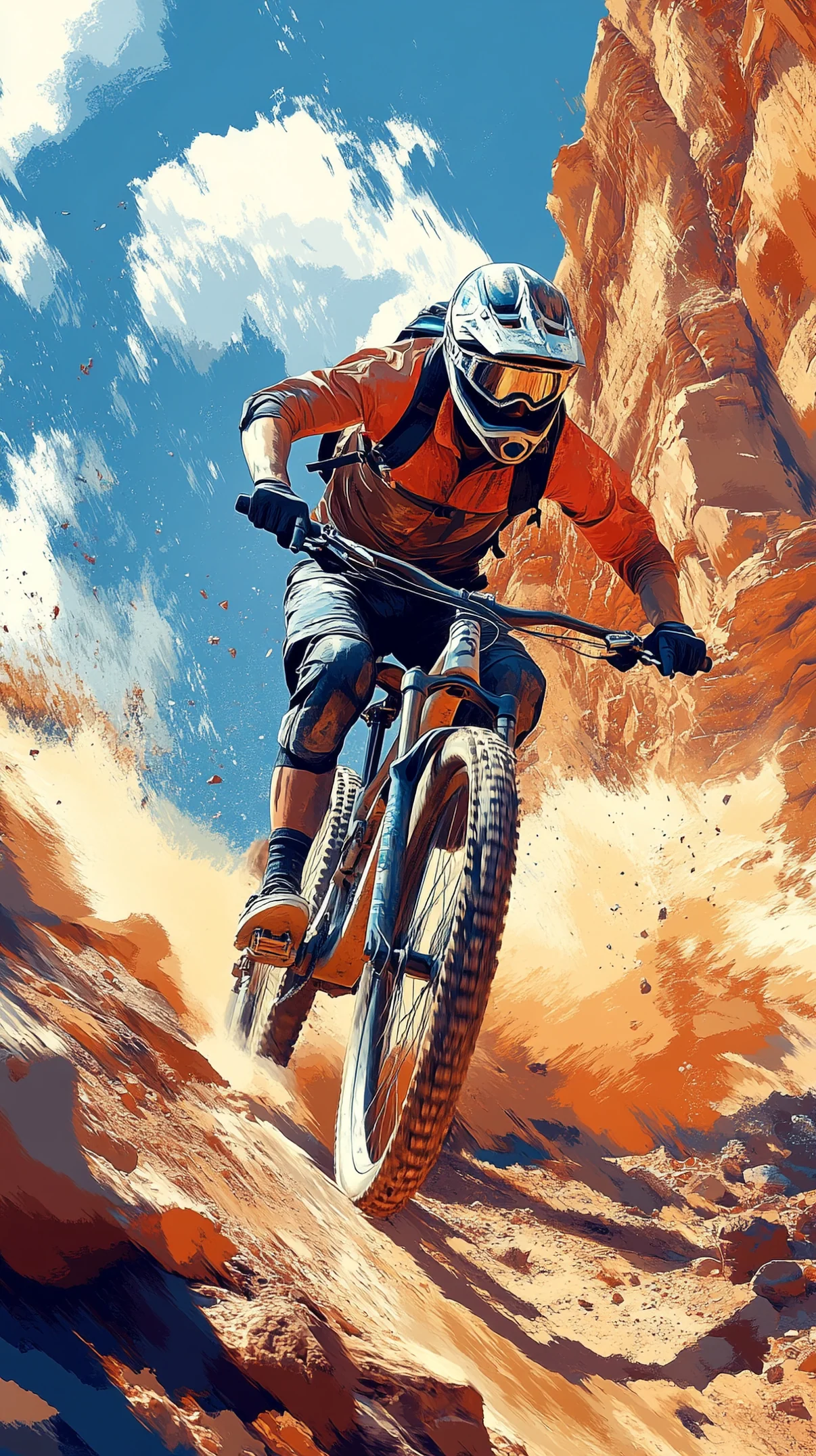 Mountain Biker Nature mobile wallpaper