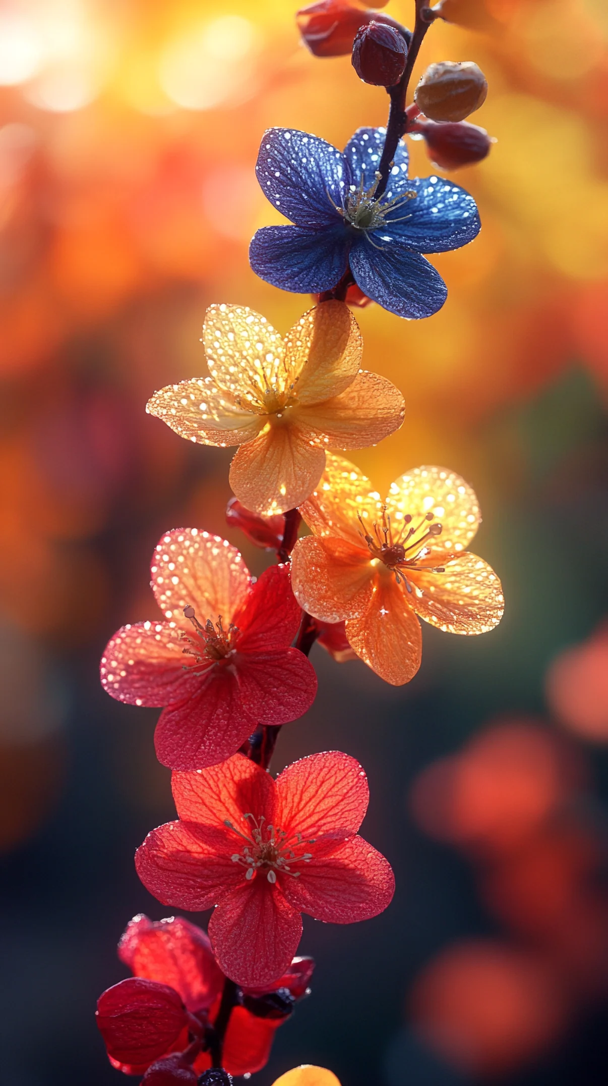 Rainbow Flowers Nature mobile wallpaper