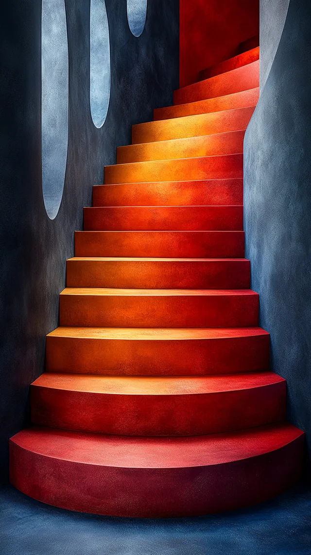 Red Arch Stairs Abstract mobile wallpaper