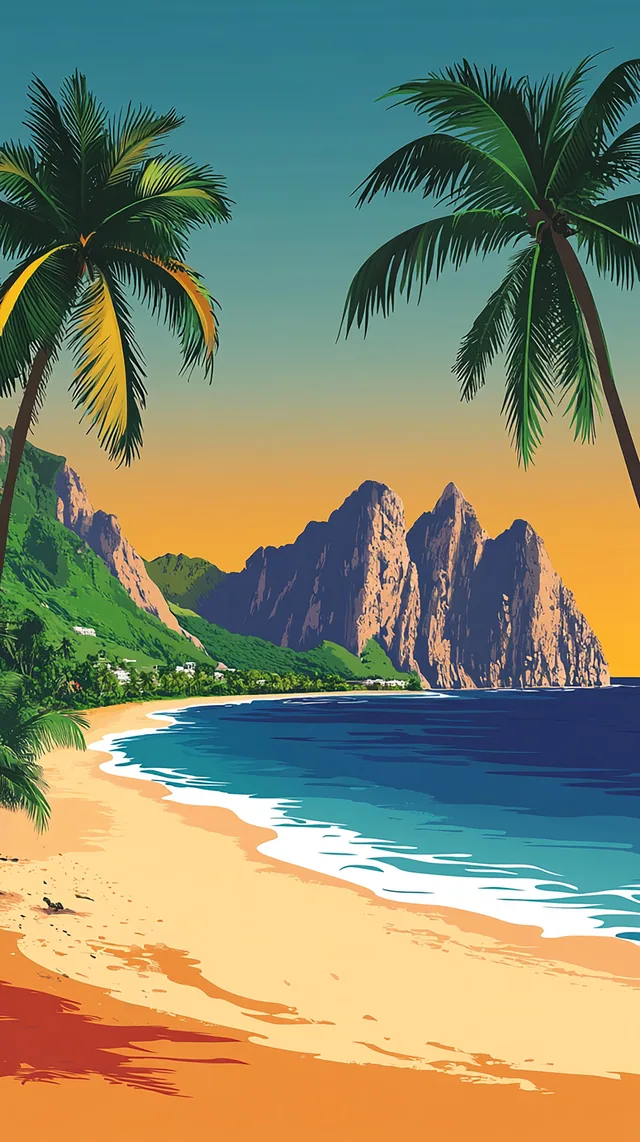 Vibrant Beack Nature mobile wallpaper