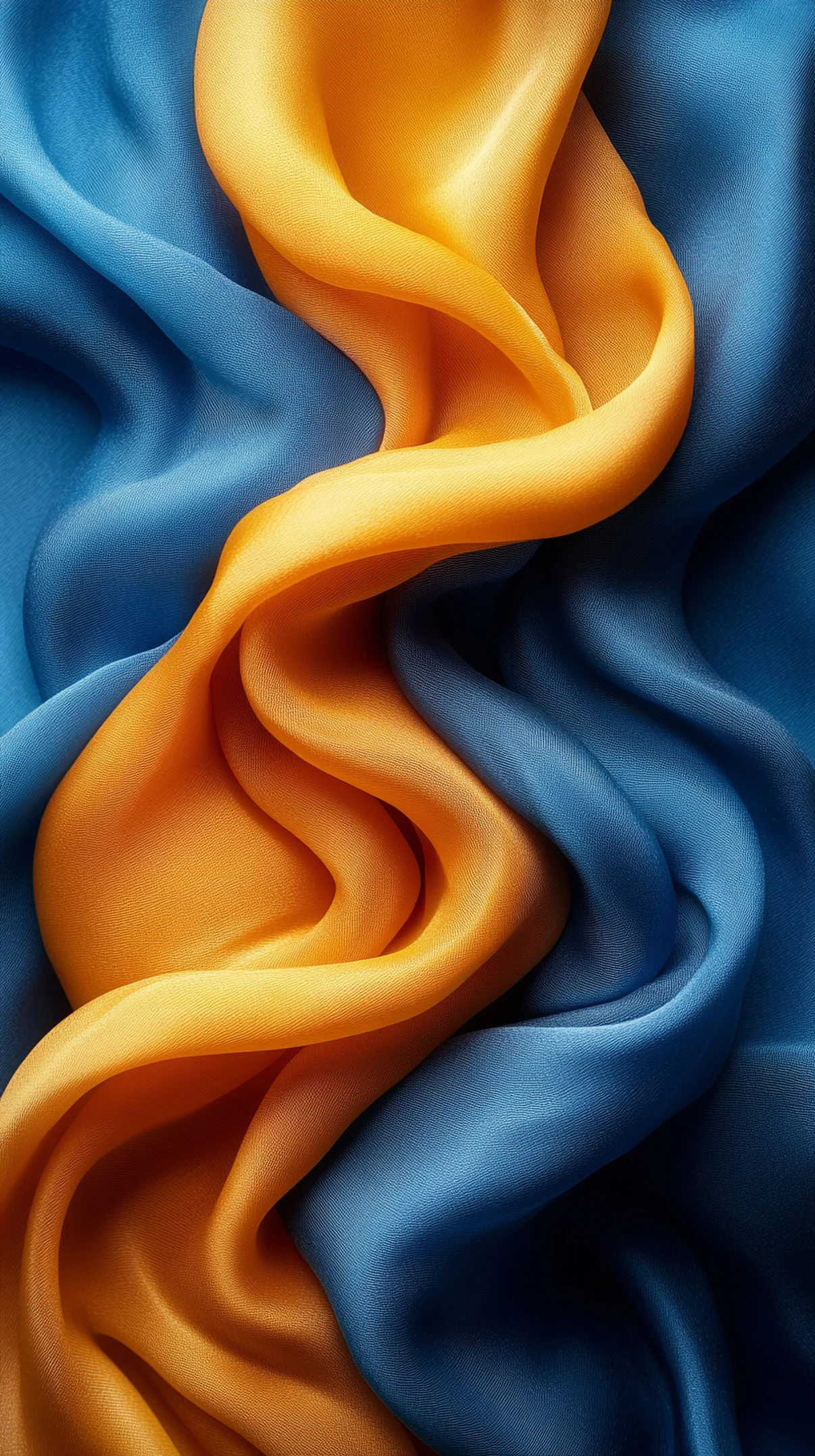 Wavy Silk Blue Abstract mobile wallpaper